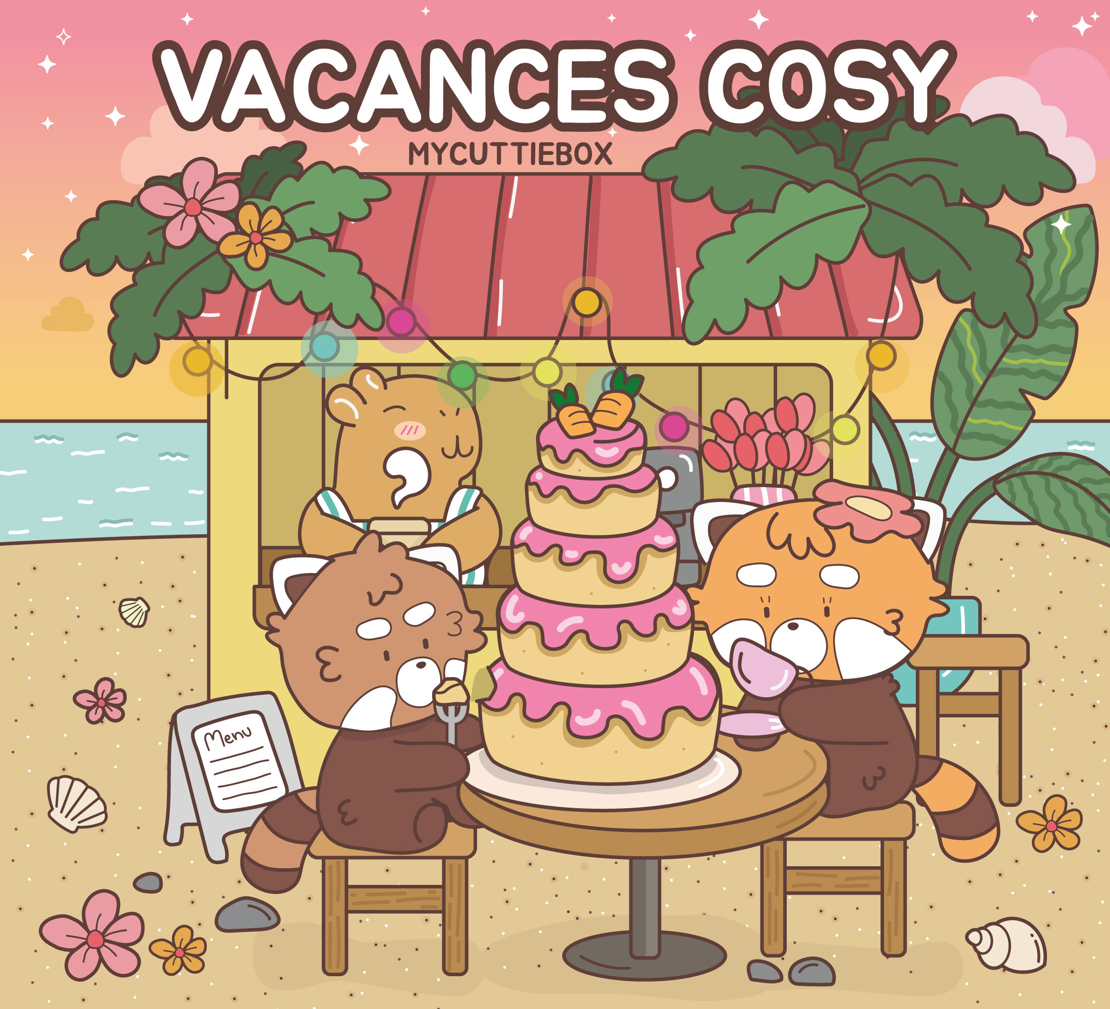 Couverture du carnet de coloriage Vacances Cosy — MyCuttieBox